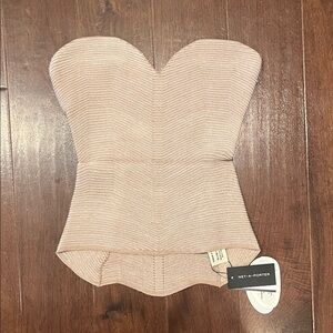 Isa Boulder Blush Ribbed Strapless Bustier Top